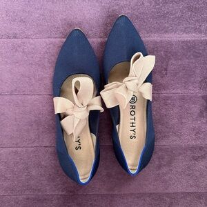 Rothy’s Mary Jane Sapphire Bow Flats ~ Blue & Pink~ Size 8